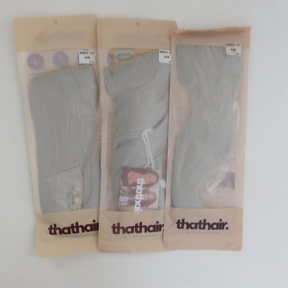 (#110) 3 pack Thathair AM02 - 14" inches 60B Silver hair extensions